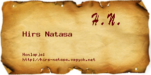 Hirs Natasa névjegykártya